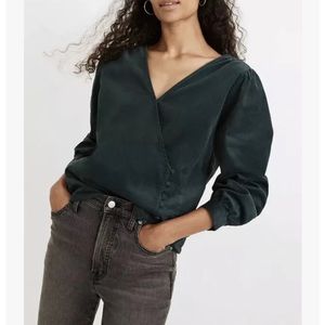 MadeWell - Corduroy Kinston Side-Button Wrap Top NWT